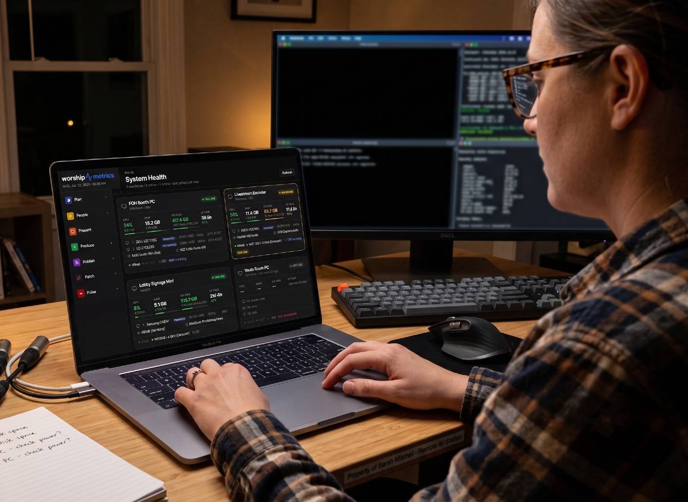 Church tech director monitoring system health with WorshipMetrics